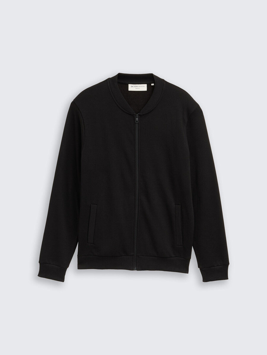 sweatshirtjacke mit bomberkragen