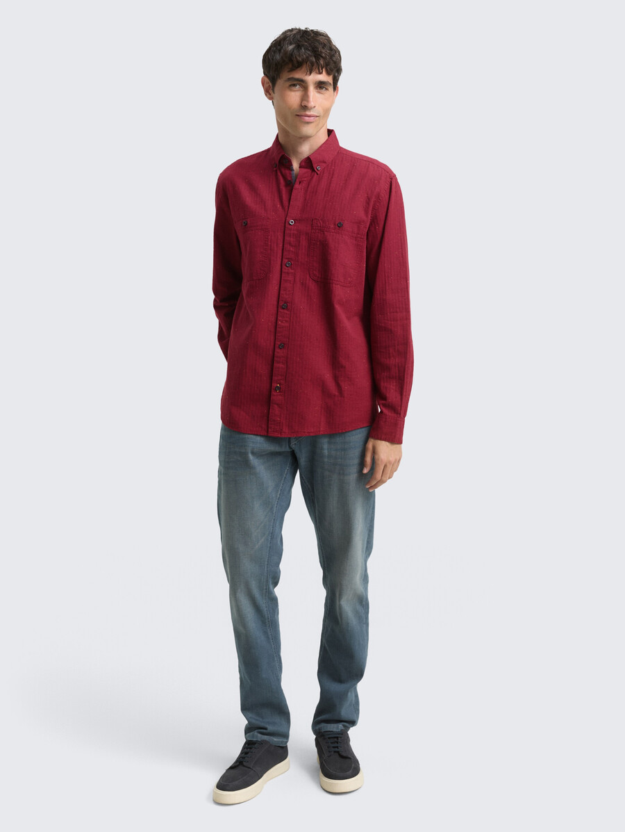 regular-fit-hemd in melange-optik