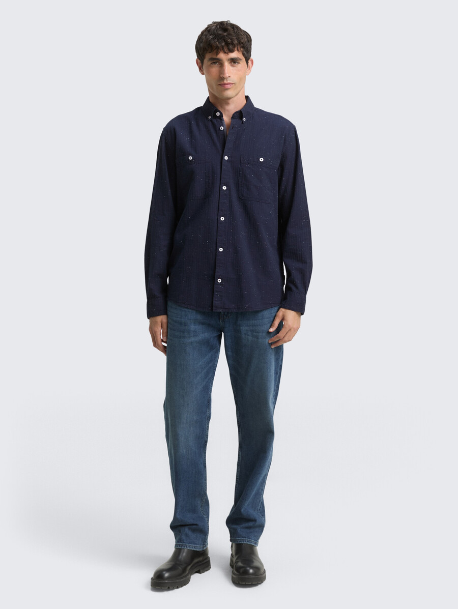 regular-fit-hemd in melange-optik