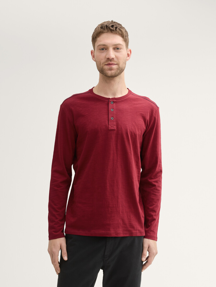 langarmhemd im henley-stil aus baumwolle