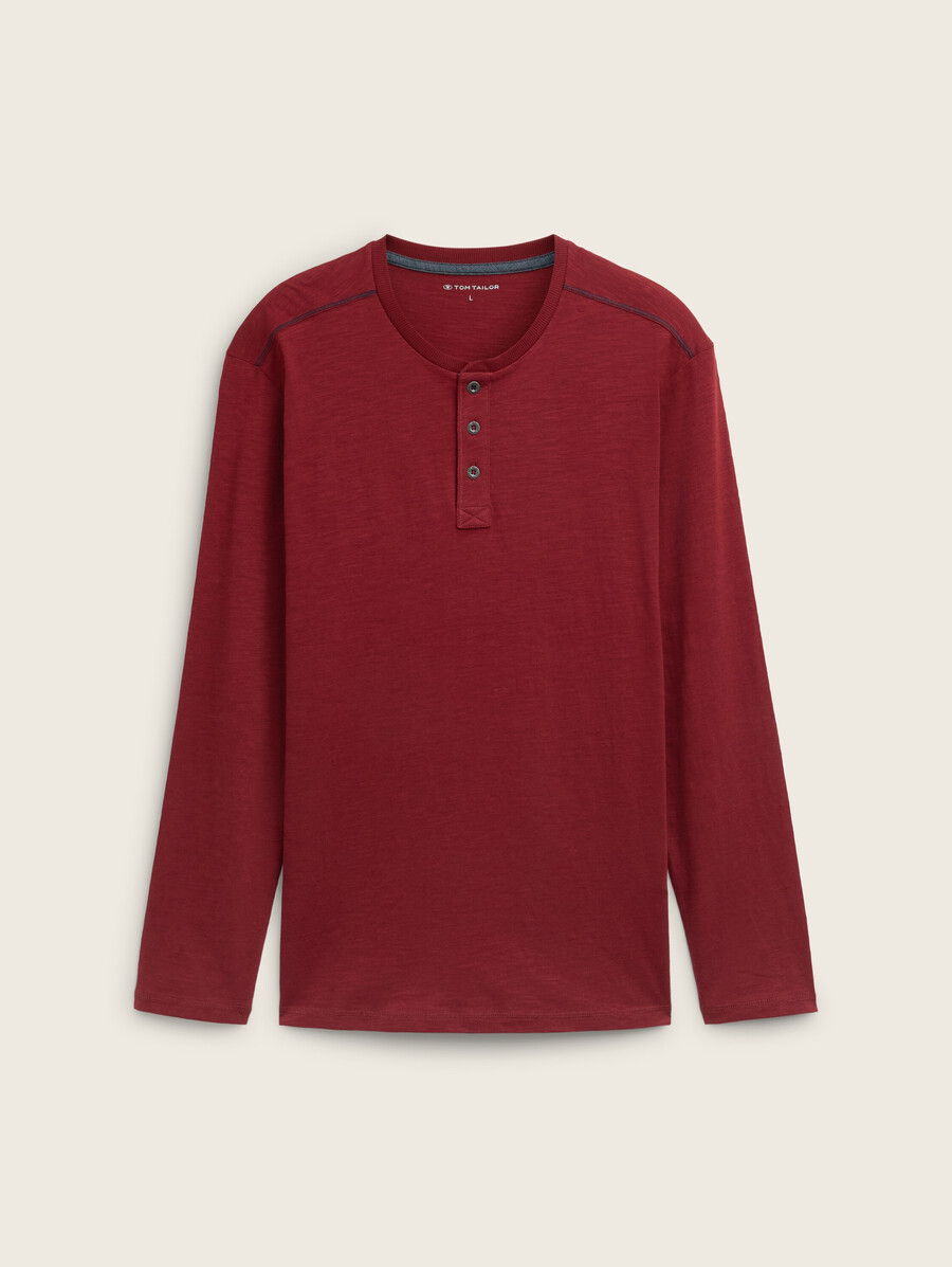 langarmhemd im henley-stil aus baumwolle