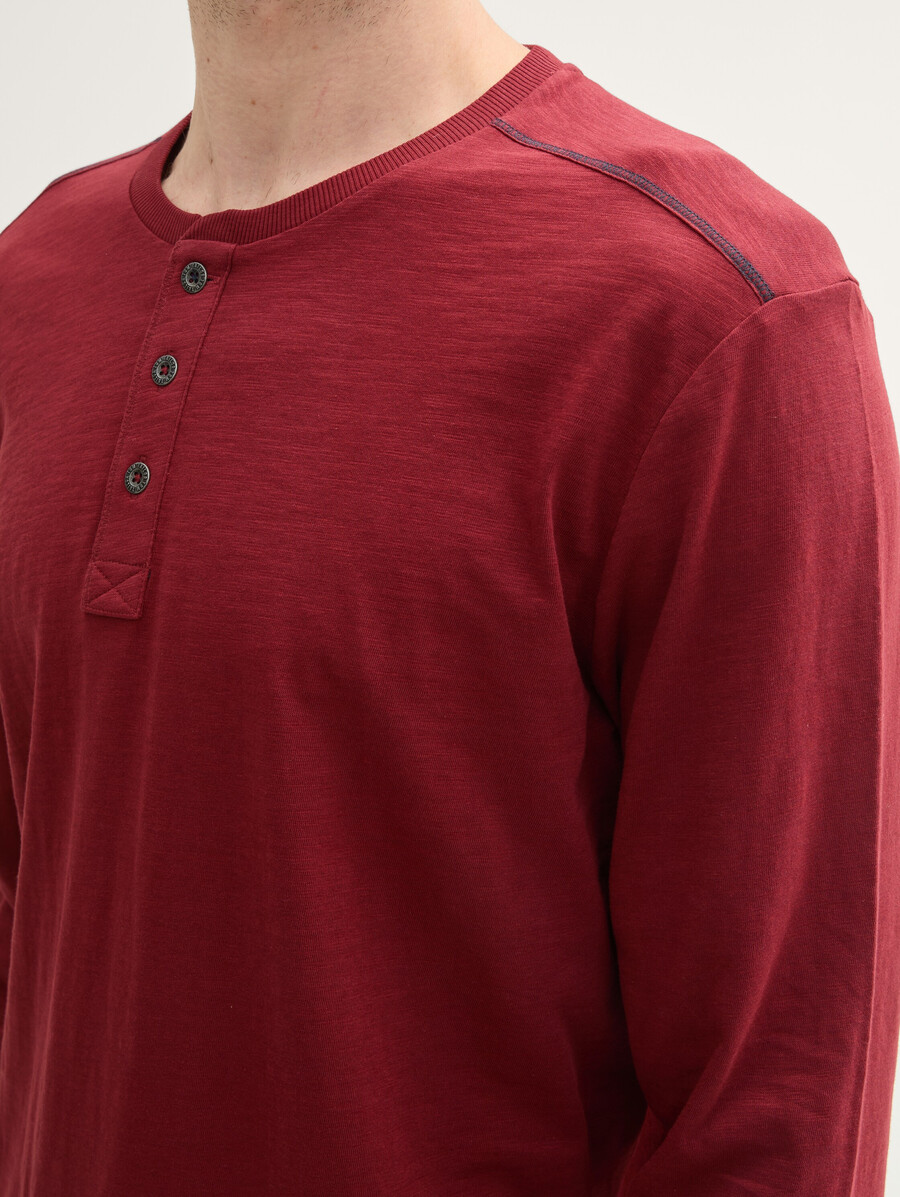 langarmhemd im henley-stil aus baumwolle