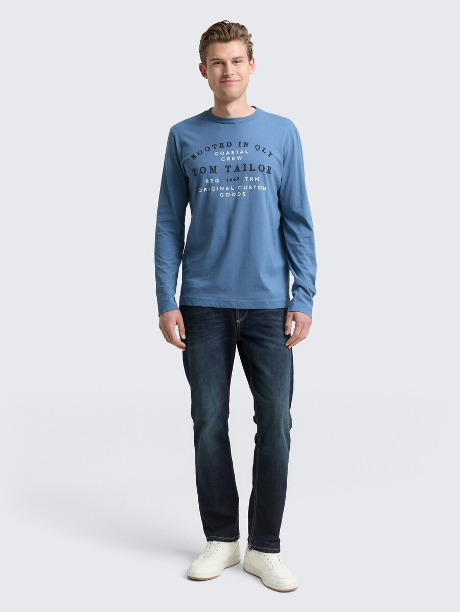 langärmeliges hemd mit logodruck