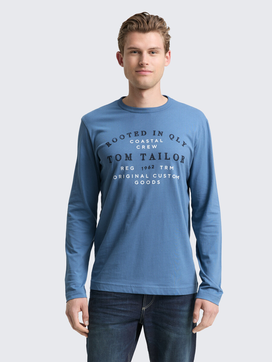 langärmeliges hemd mit logodruck