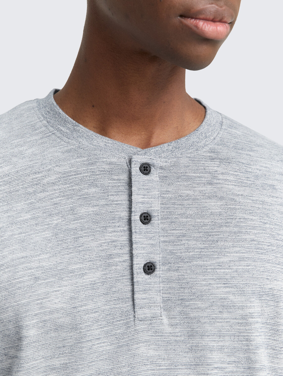 henley-langarmhemd im melange-look