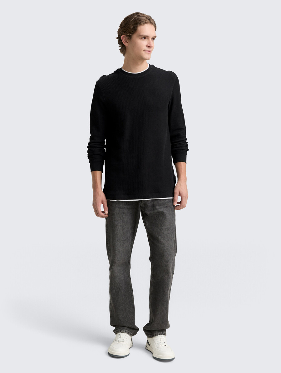 langärmeliges hemd mit 2-in-1-look