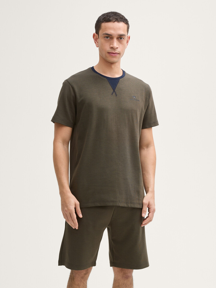pyjama-set mit logodruck und kordelzug