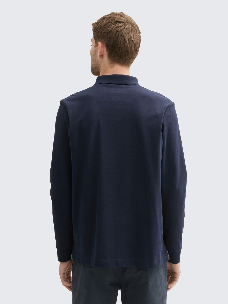 langärmeliges piqué-polohemd