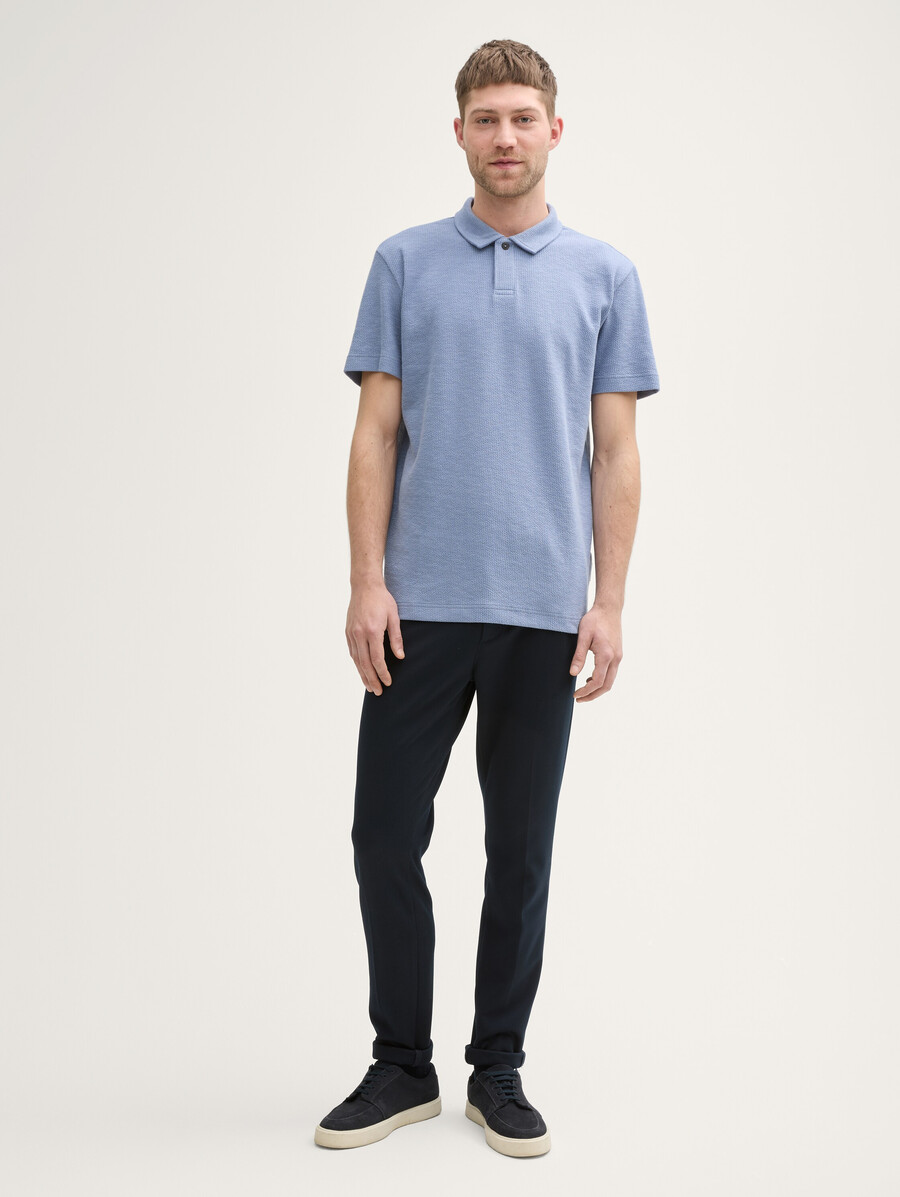 geripptes poloshirt mit stretchanteil