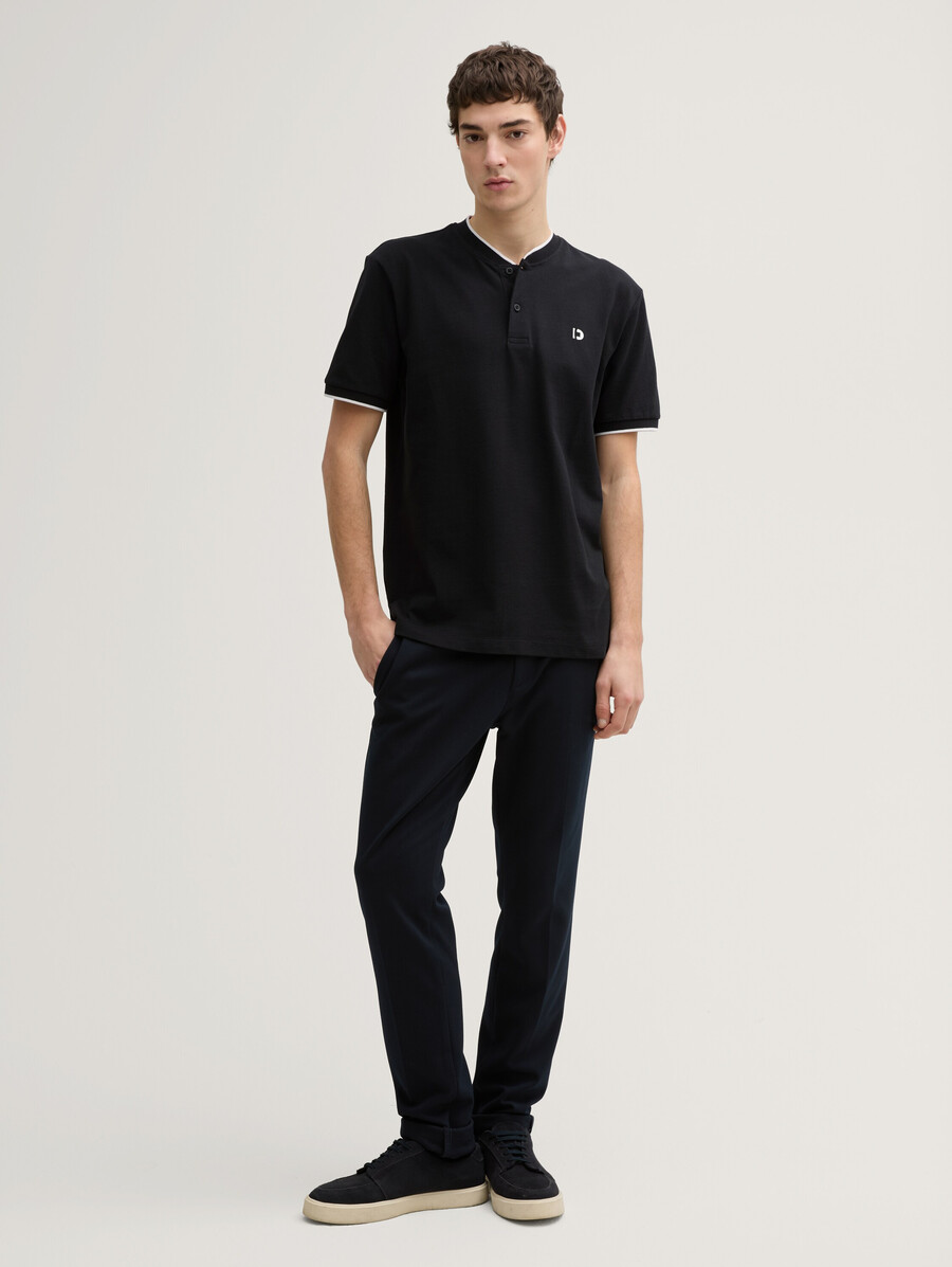 poloshirt mit bomberkragen