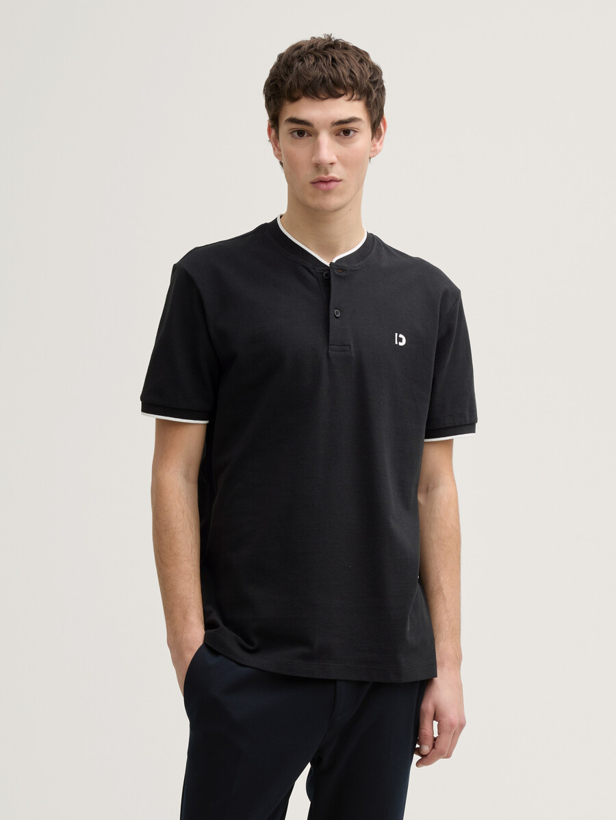 poloshirt mit bomberkragen