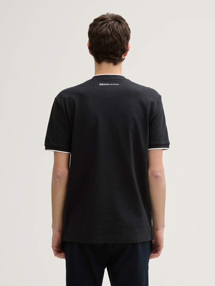 poloshirt mit bomberkragen