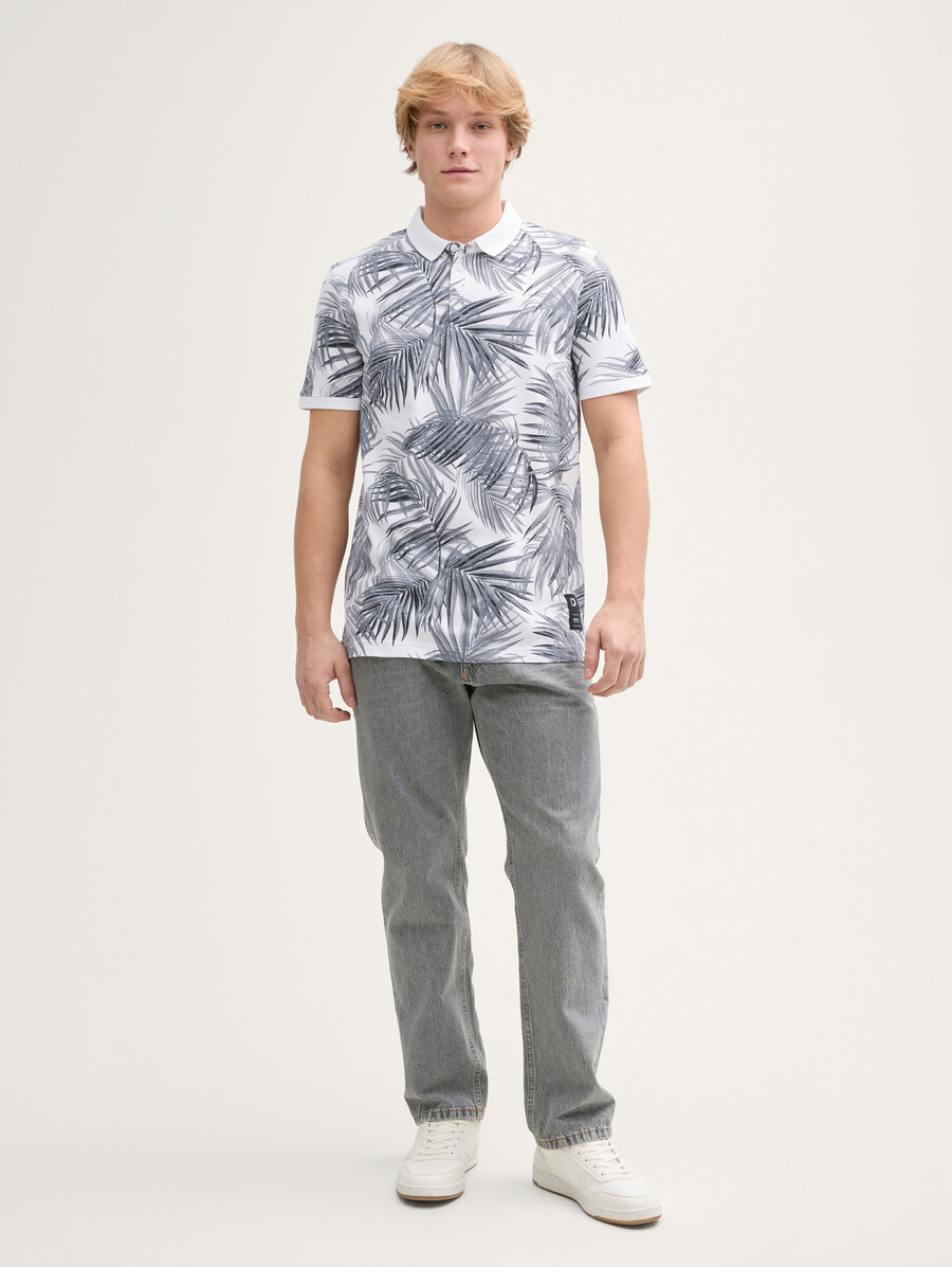 piqué-poloshirt mit muster