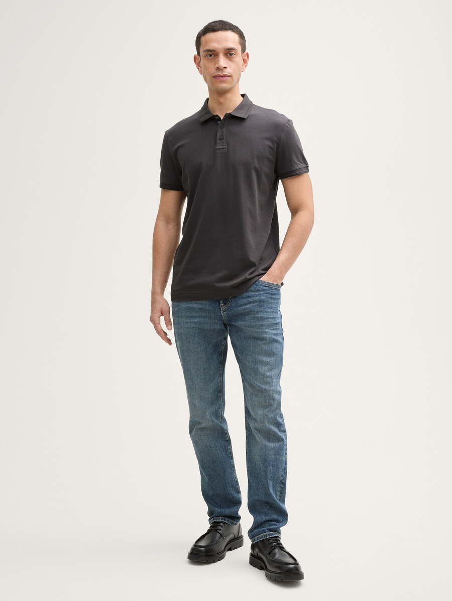 einfaches jersey-poloshirt