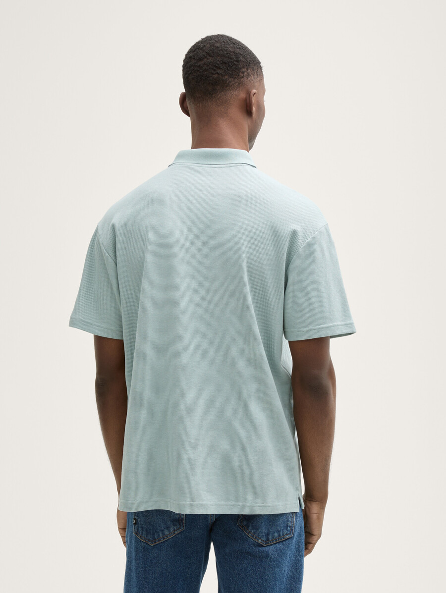 poloshirt mit lockerer passform und waffelstruktur
