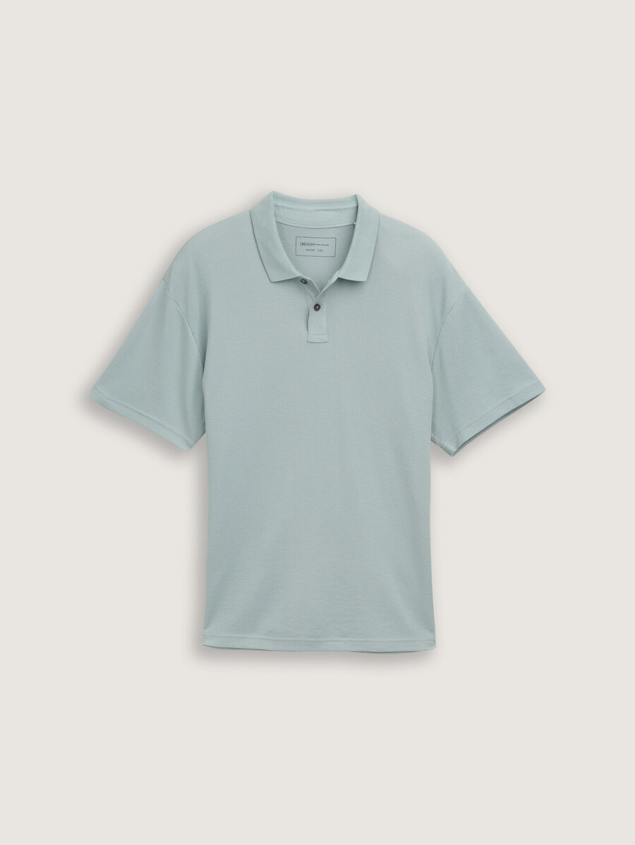 poloshirt mit lockerer passform und waffelstruktur