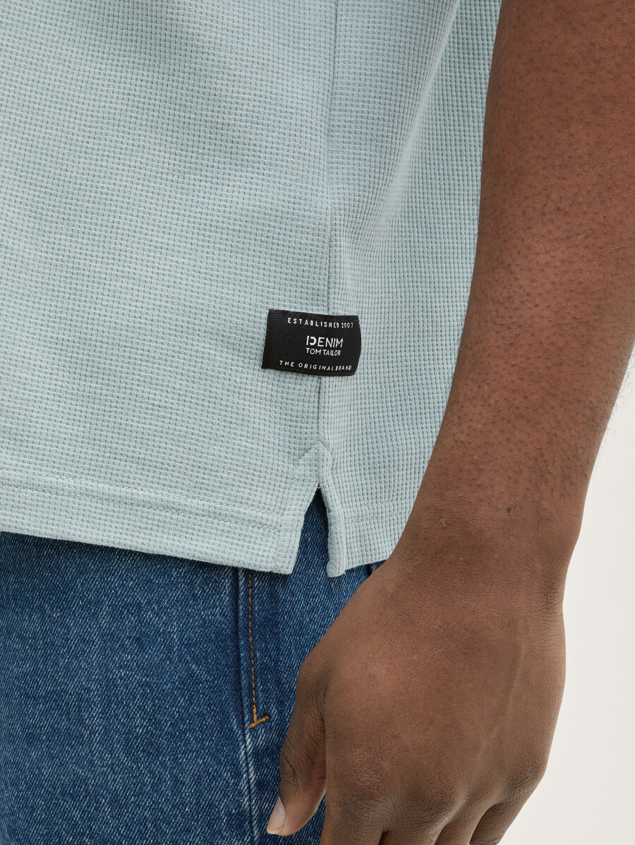 poloshirt mit lockerer passform und waffelstruktur