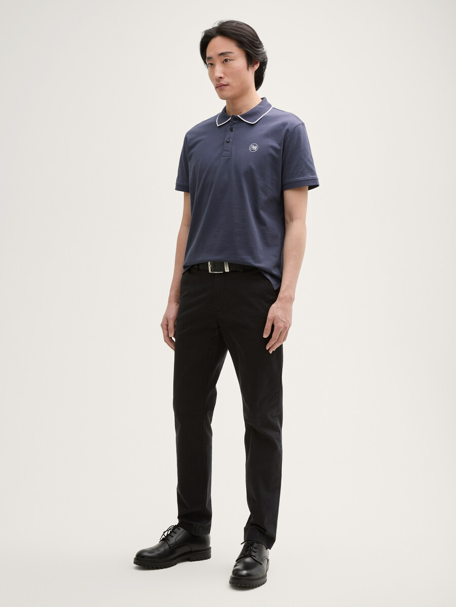piqué-poloshirt mit aufdruck