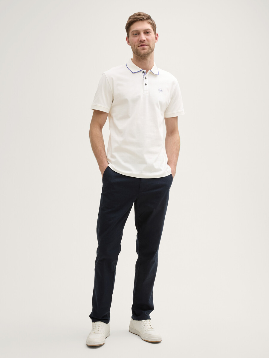 piqué-poloshirt mit aufdruck