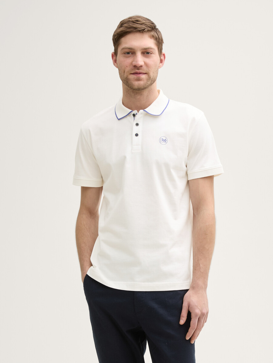 piqué-poloshirt mit aufdruck