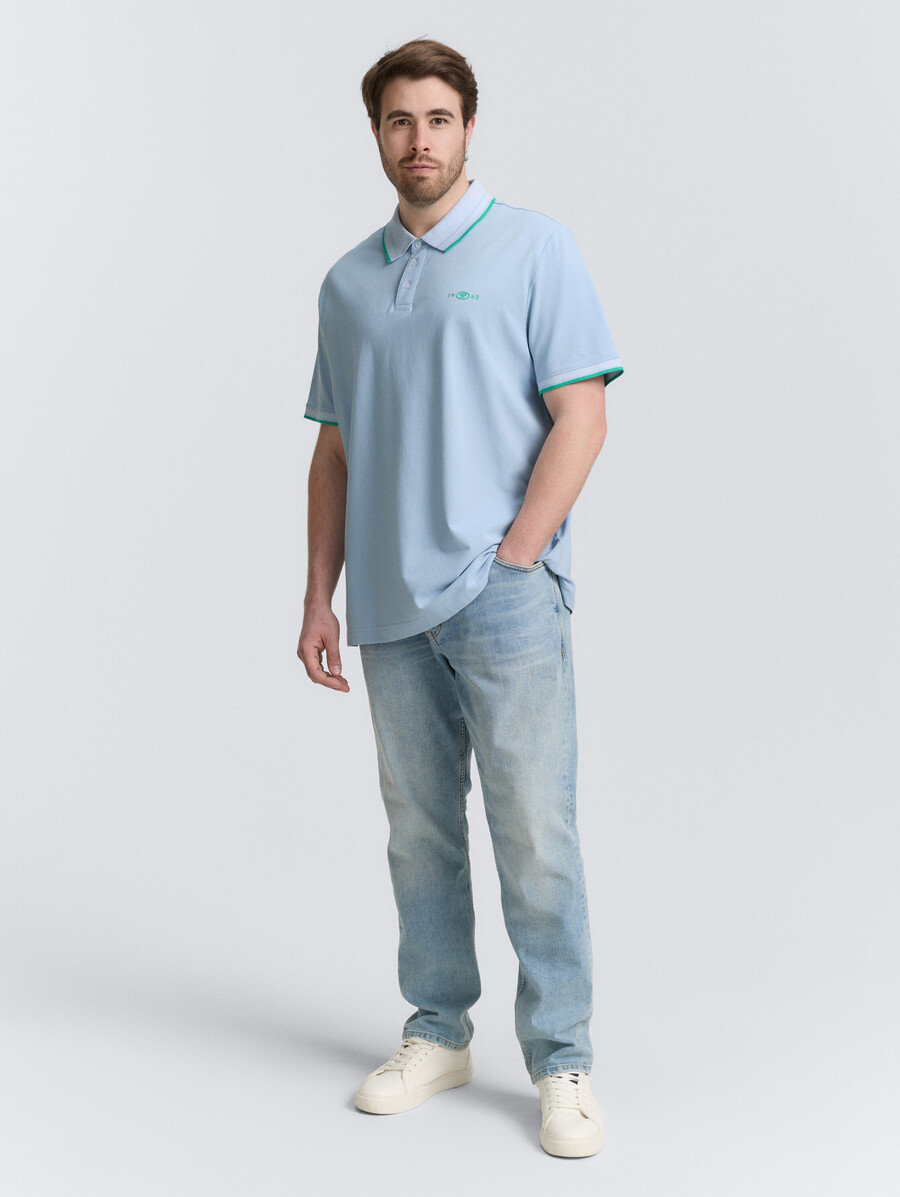 plus size – poloshirt aus stretch-piqué