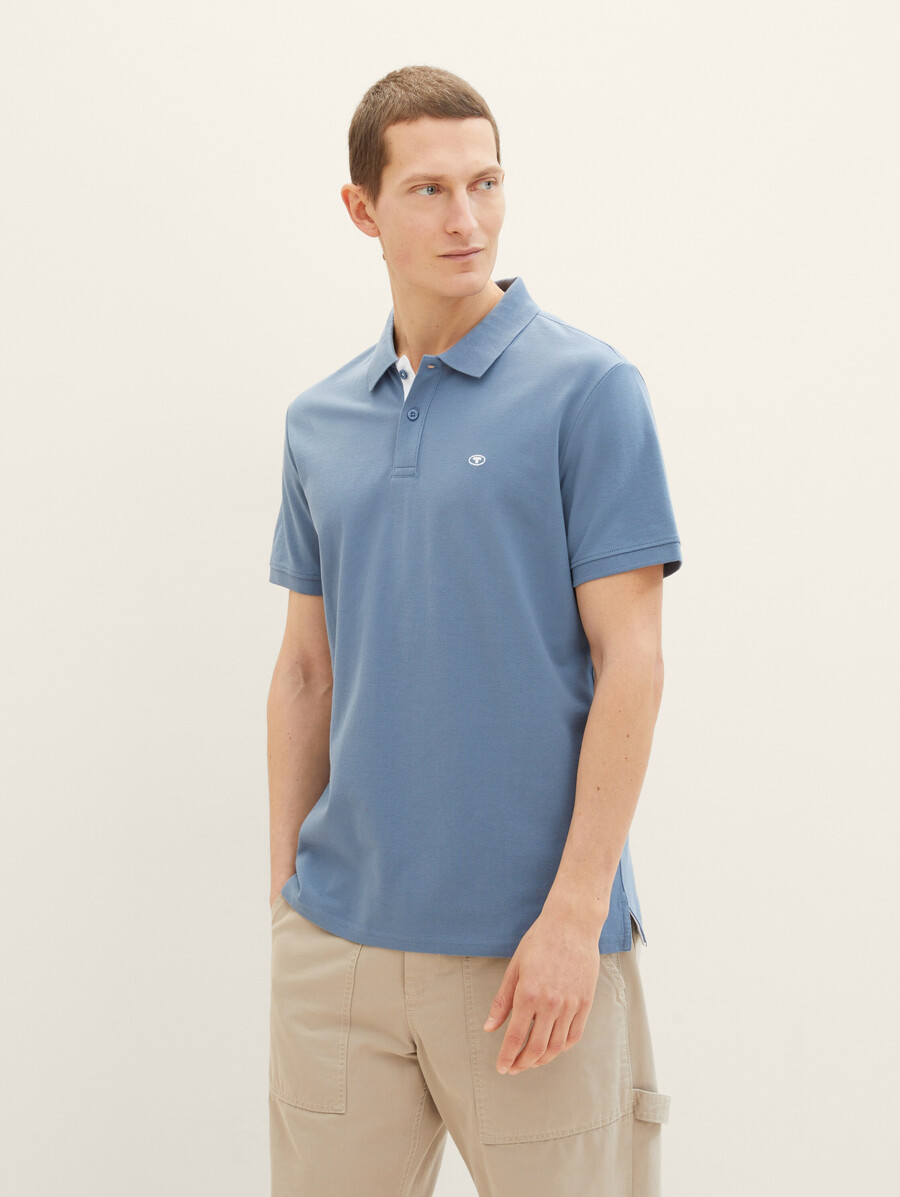 piqué-poloshirt mit gesticktem logo