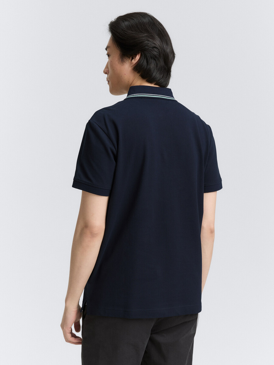 piqué-poloshirt mit aufdruck