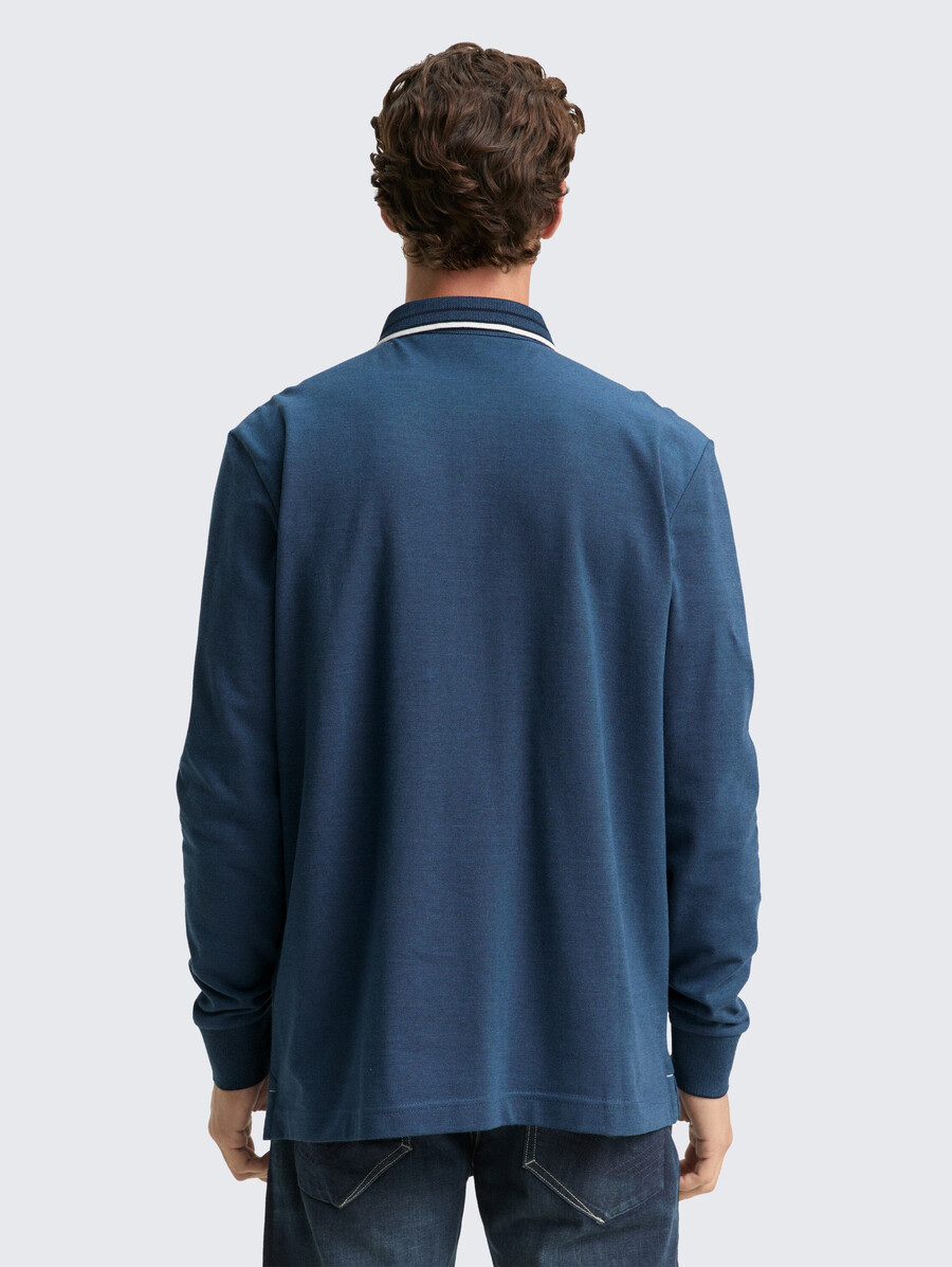langärmeliges piqué-poloshirt mit logodruck