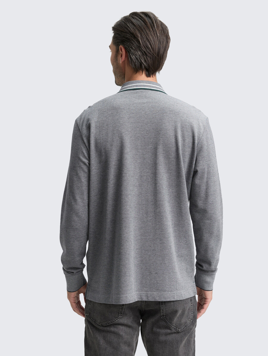 langärmeliges piqué-poloshirt mit logodruck