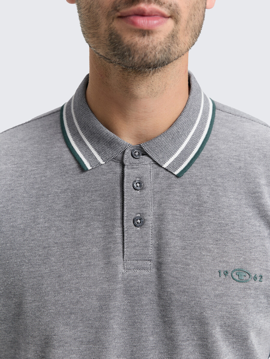 langärmeliges piqué-poloshirt mit logodruck