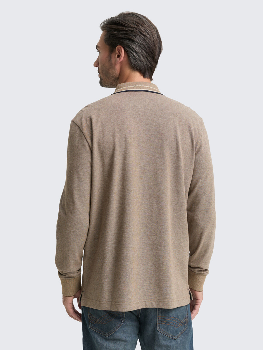 langärmeliges piqué-poloshirt mit logodruck