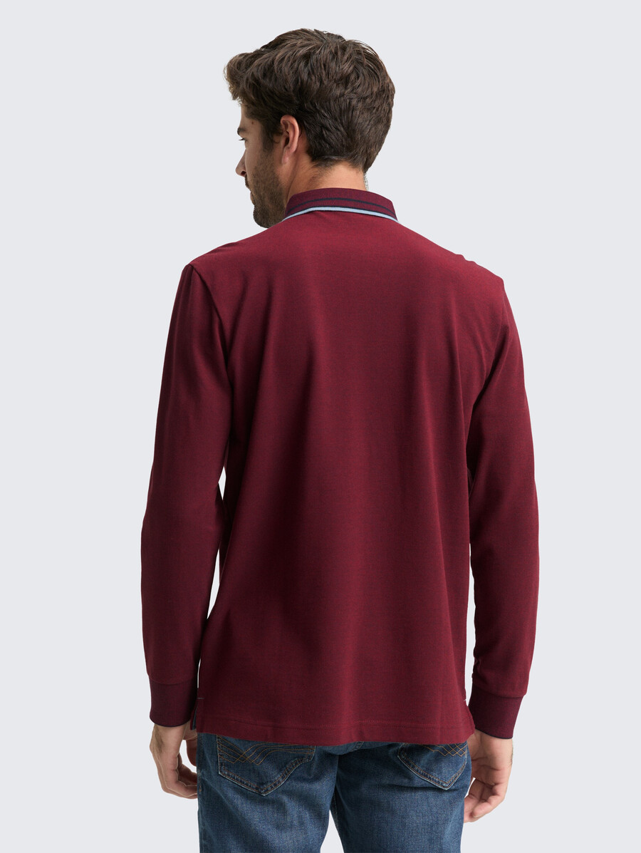 langärmeliges piqué-poloshirt mit logodruck