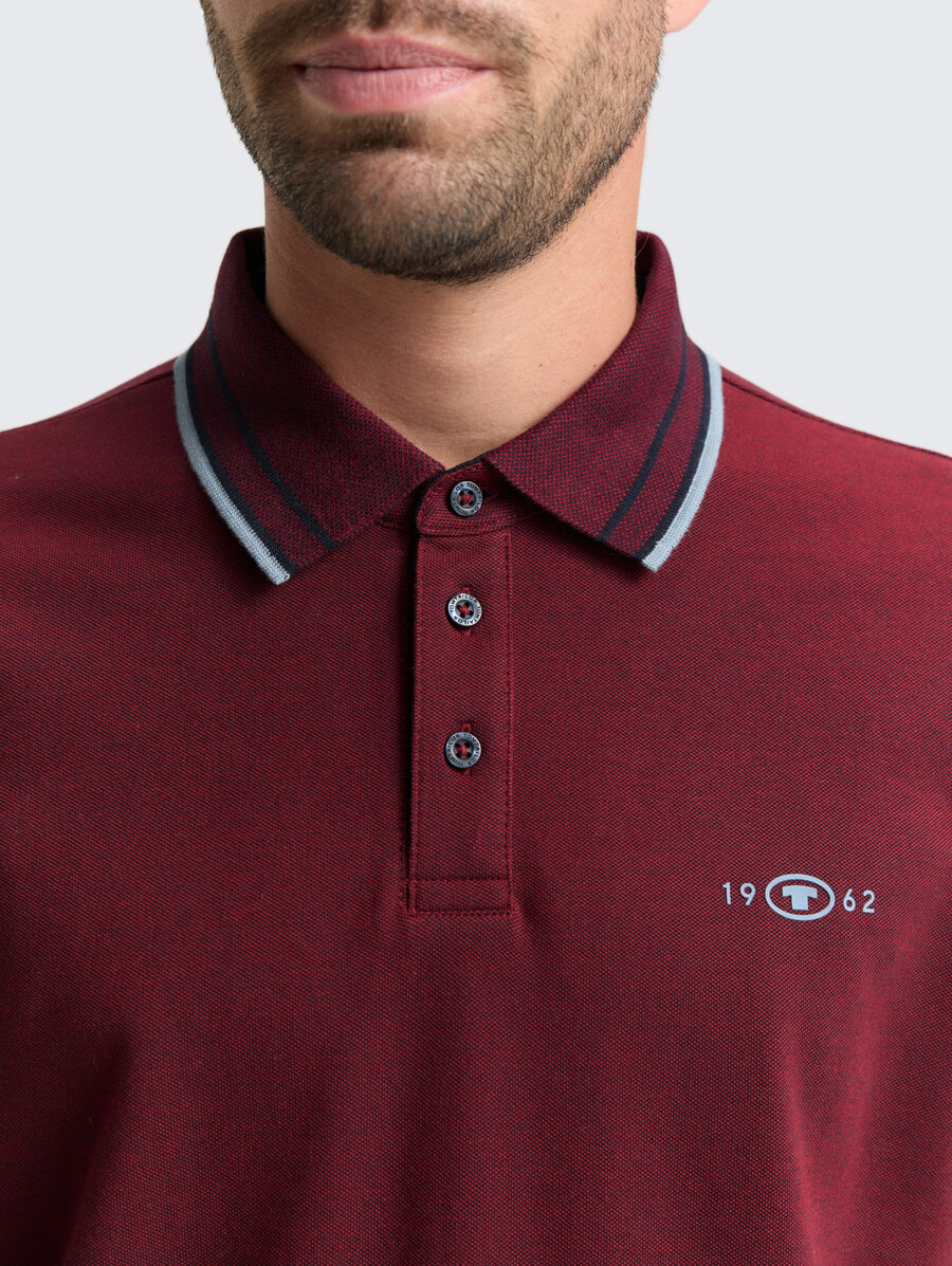 langärmeliges piqué-poloshirt mit logodruck