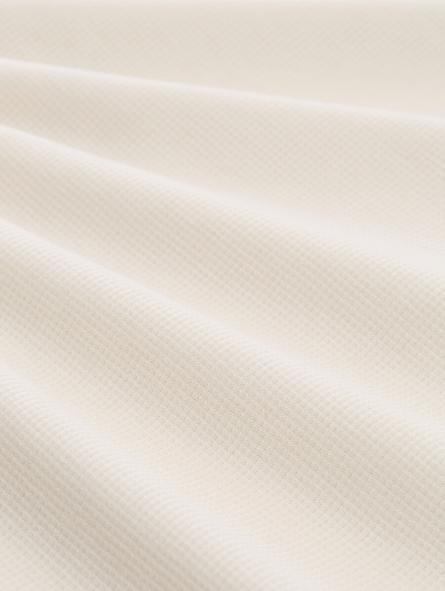 plus size – langärmeliges poloshirt mit waffelstruktur