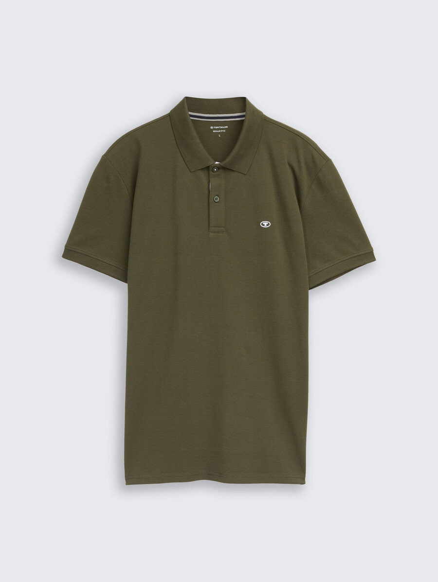 piqué-poloshirt mit gesticktem logo