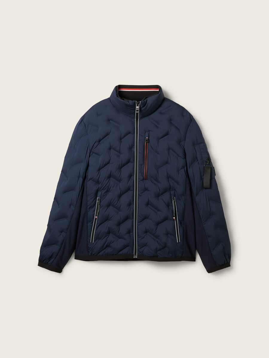 hybridjacke mit abnehmbarer kapuze