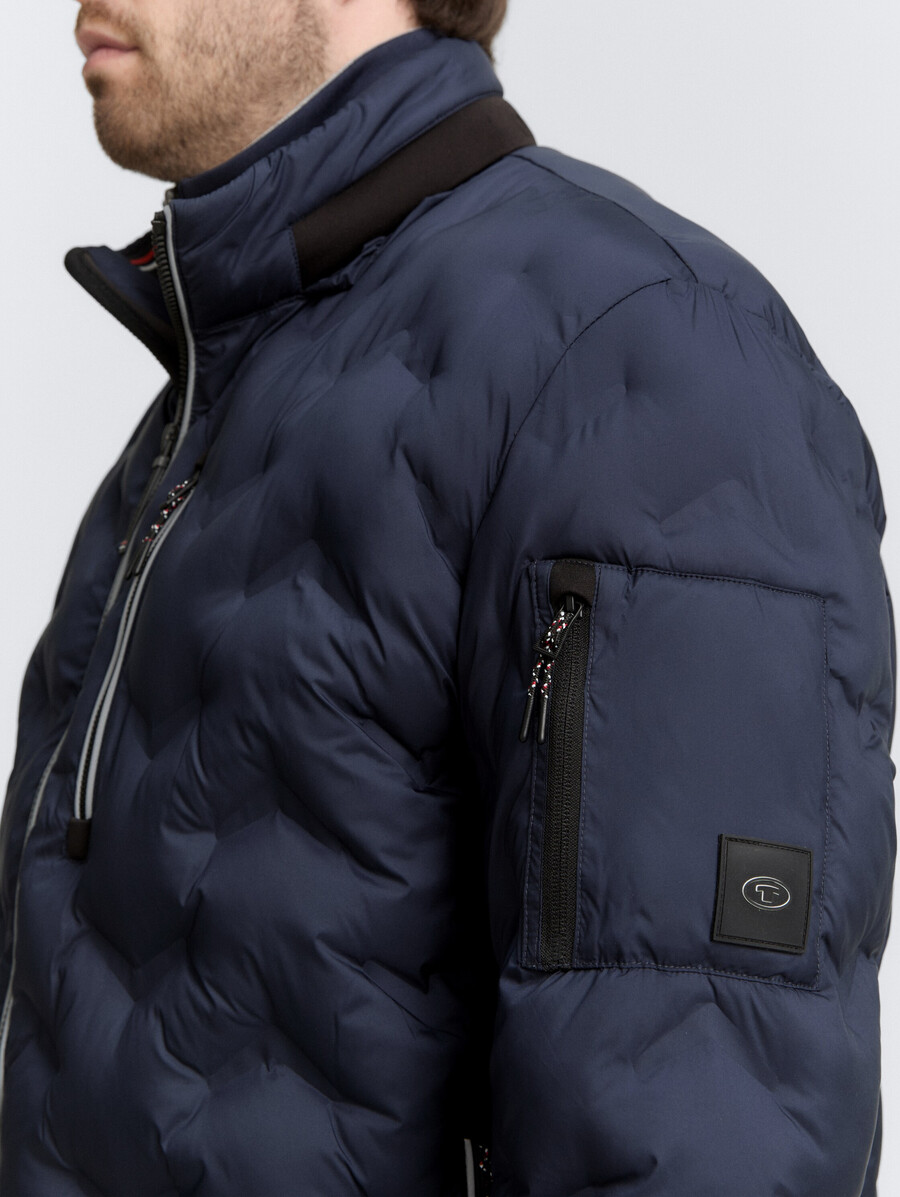plus size – leichte gesteppte hybridjacke mit verstaubarer kapuze