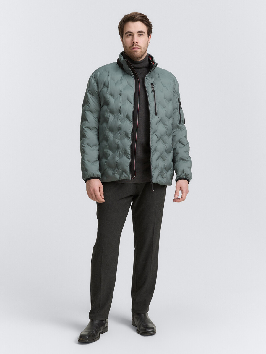 plus size – leichte gesteppte hybridjacke mit verstaubarer kapuze
