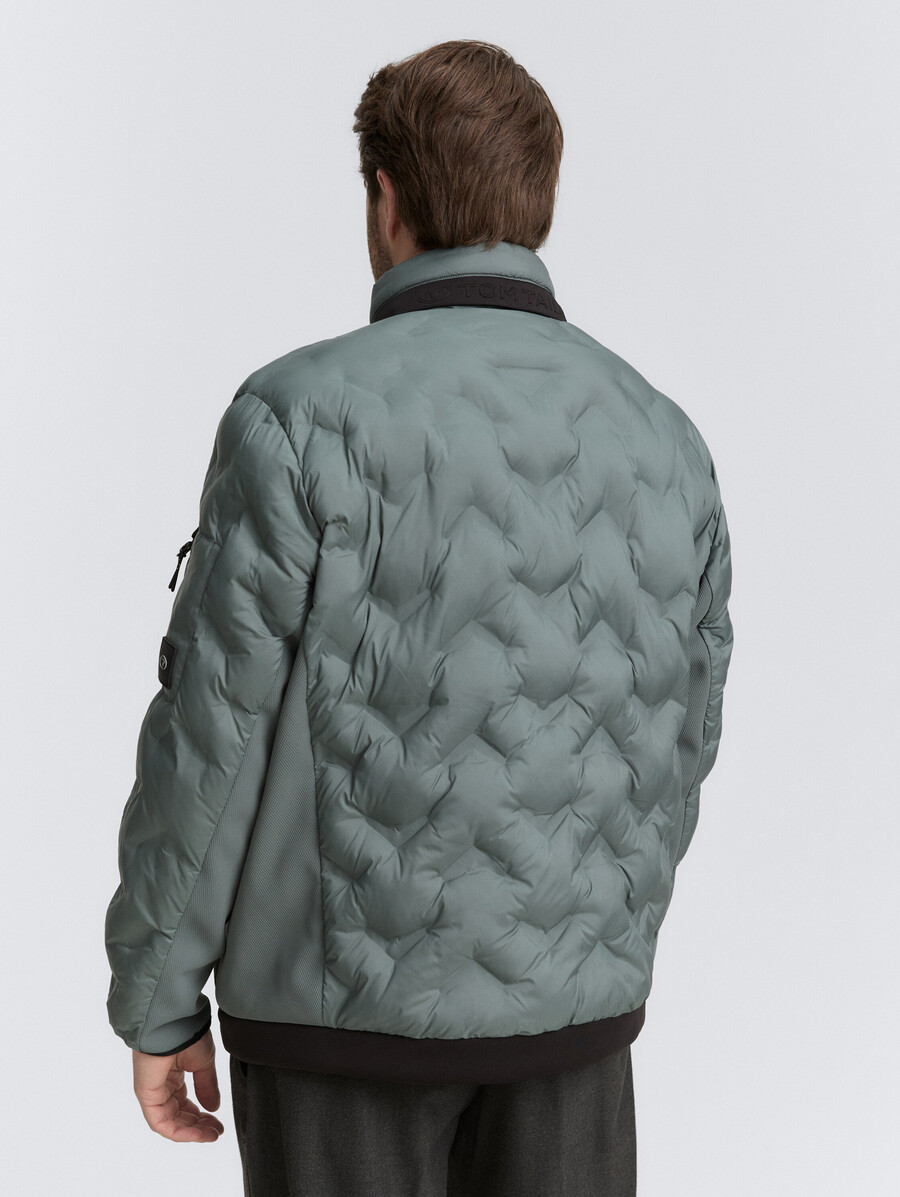 plus size – leichte gesteppte hybridjacke mit verstaubarer kapuze
