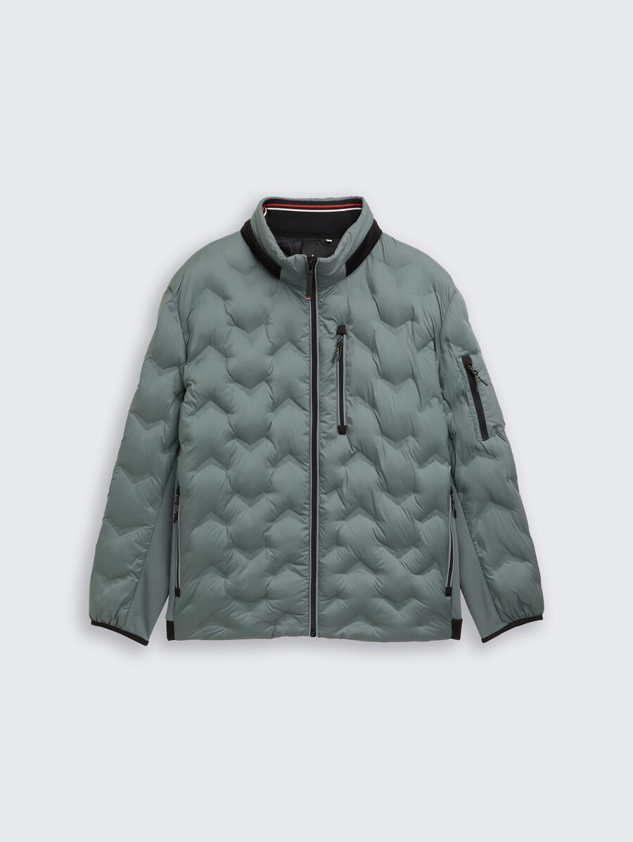 plus size – leichte gesteppte hybridjacke mit verstaubarer kapuze