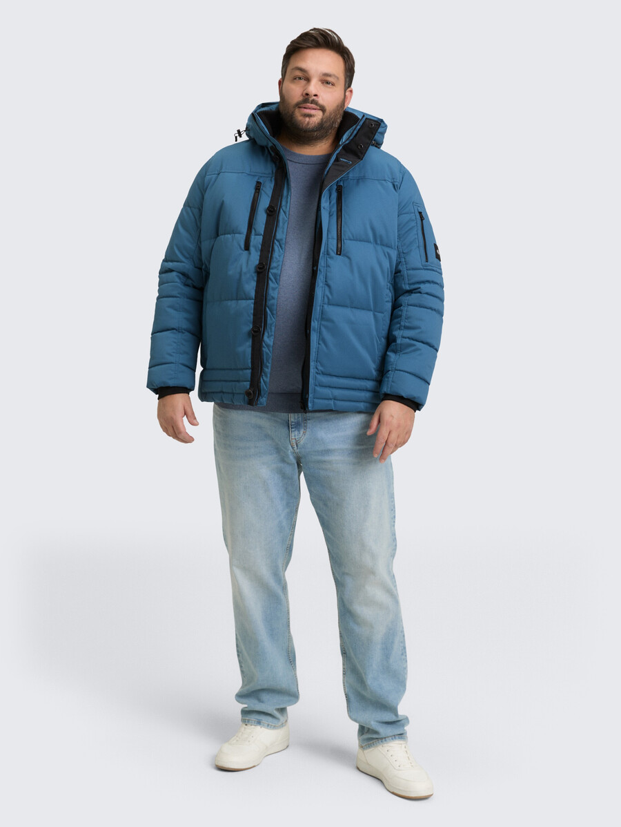 plus size – steppjacke mit abnehmbarer kapuze