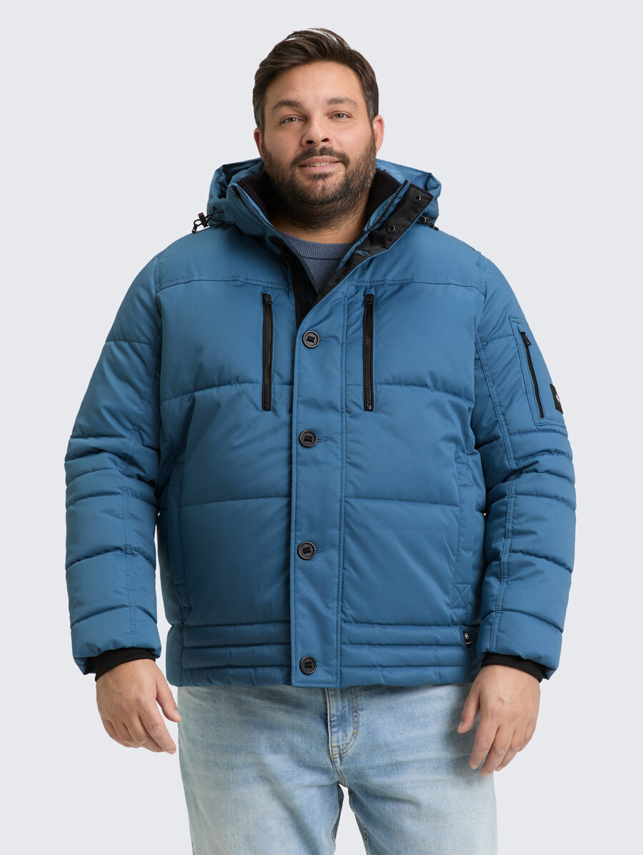 plus size – steppjacke mit abnehmbarer kapuze