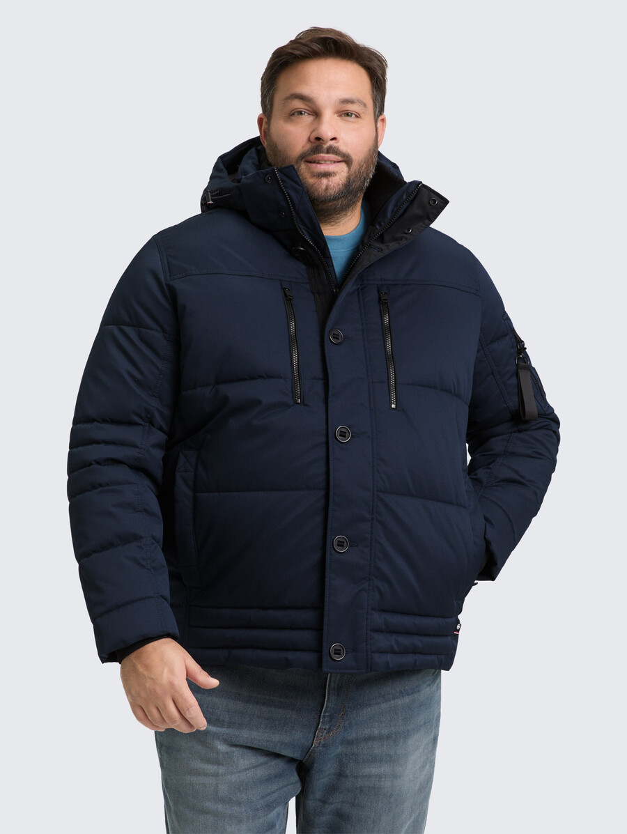 plus size – steppjacke mit abnehmbarer kapuze