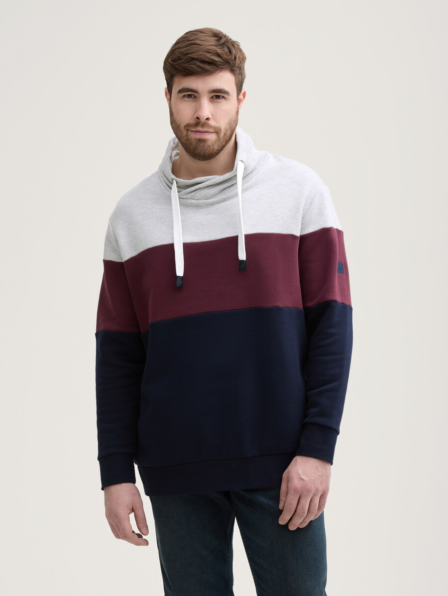 plus size – sweatshirt mit farbblockmuster