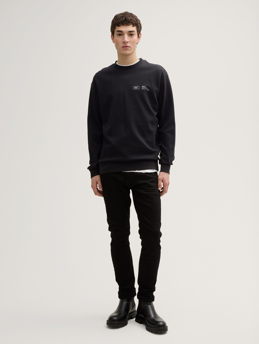 sweatshirt mit logo-etikett