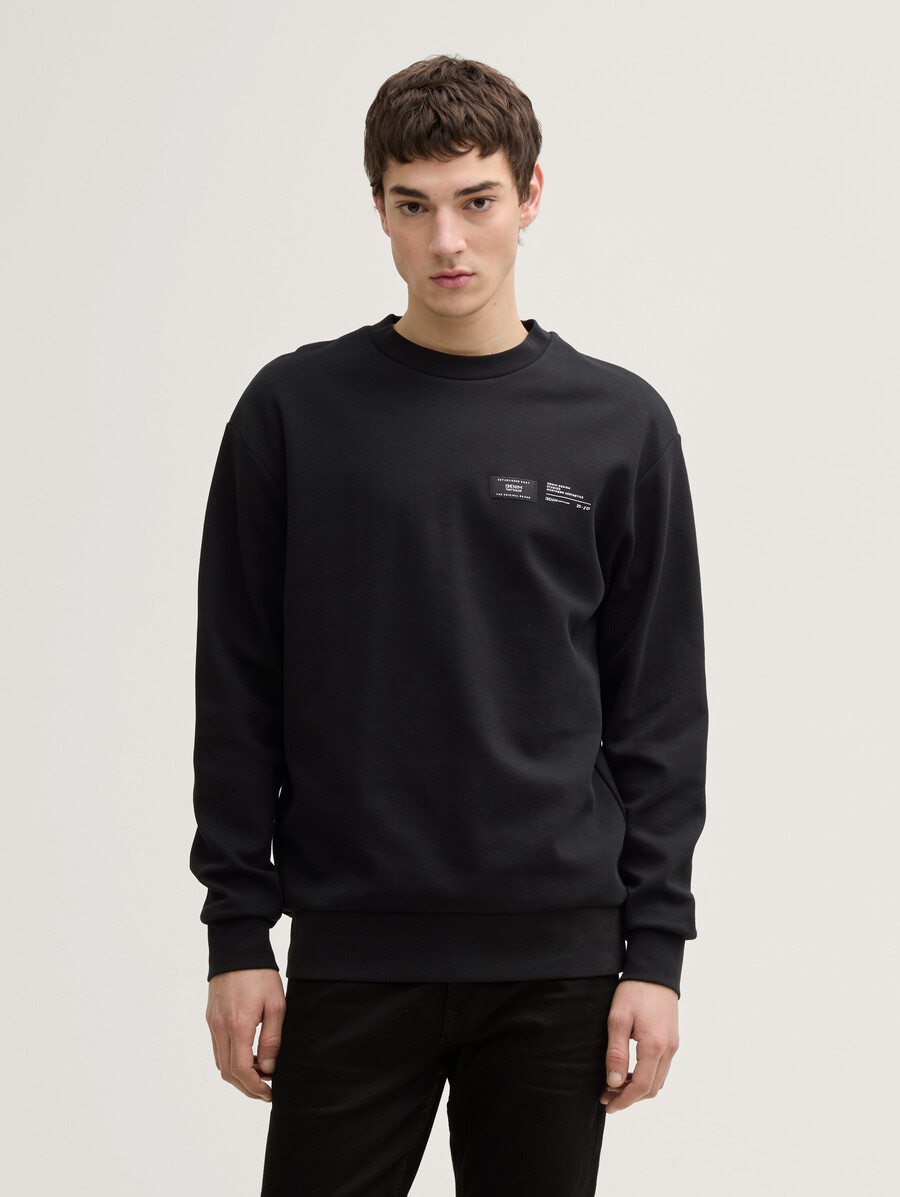 sweatshirt mit logo-etikett