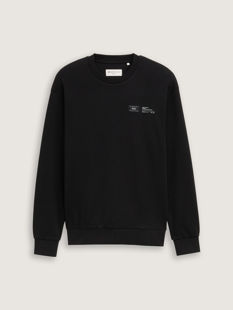sweatshirt mit logo-etikett