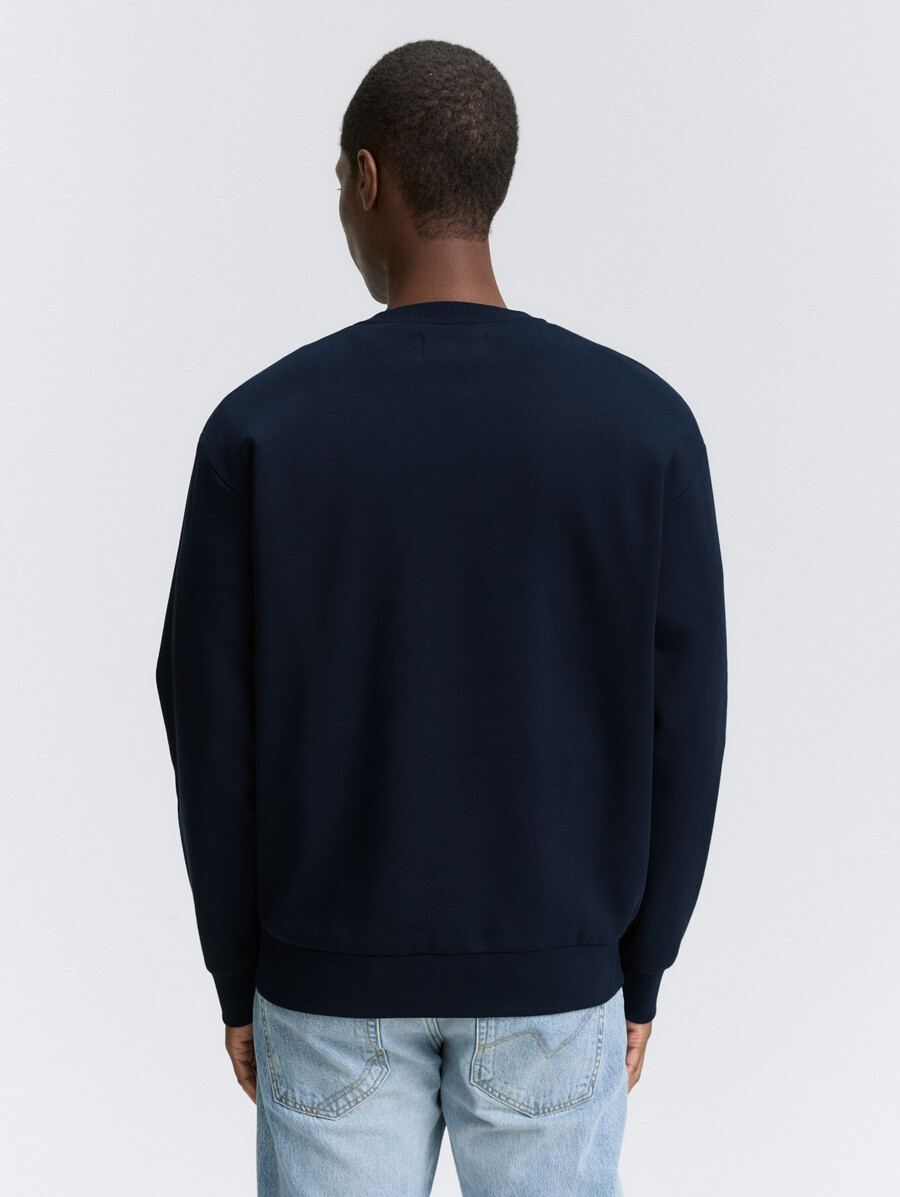 sweatshirt mit rundhalsausschnitt und aufdruck