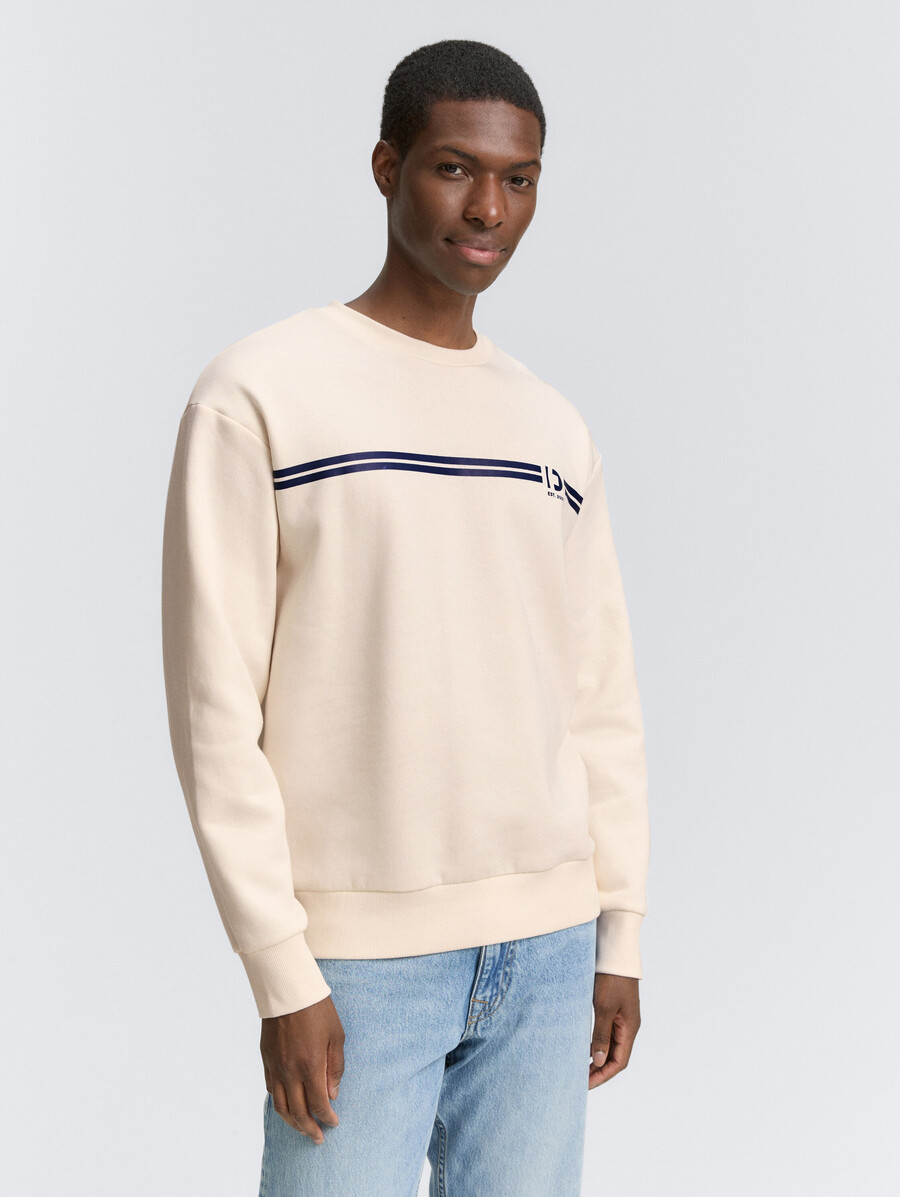 sweatshirt mit rundhalsausschnitt und aufdruck