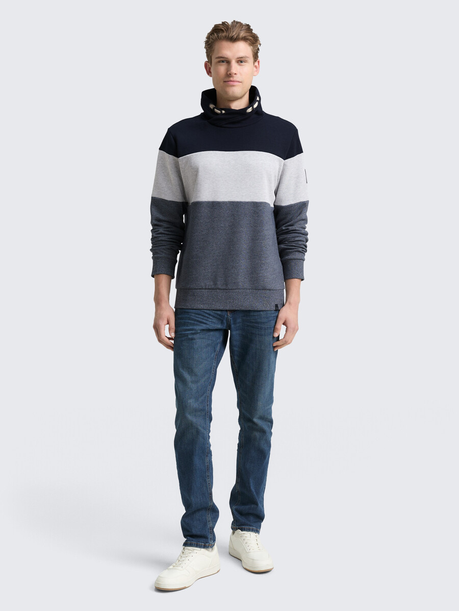 snood colour-block sweatshirt